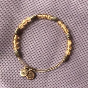 Alex and Ani gold and champagne beaded bracelet